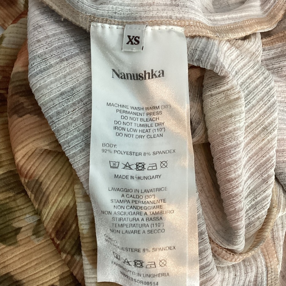 Nanushka Cathleen Watercolor Animal Print Mini Dress Long Sleeve XS - Picture 7 of 7